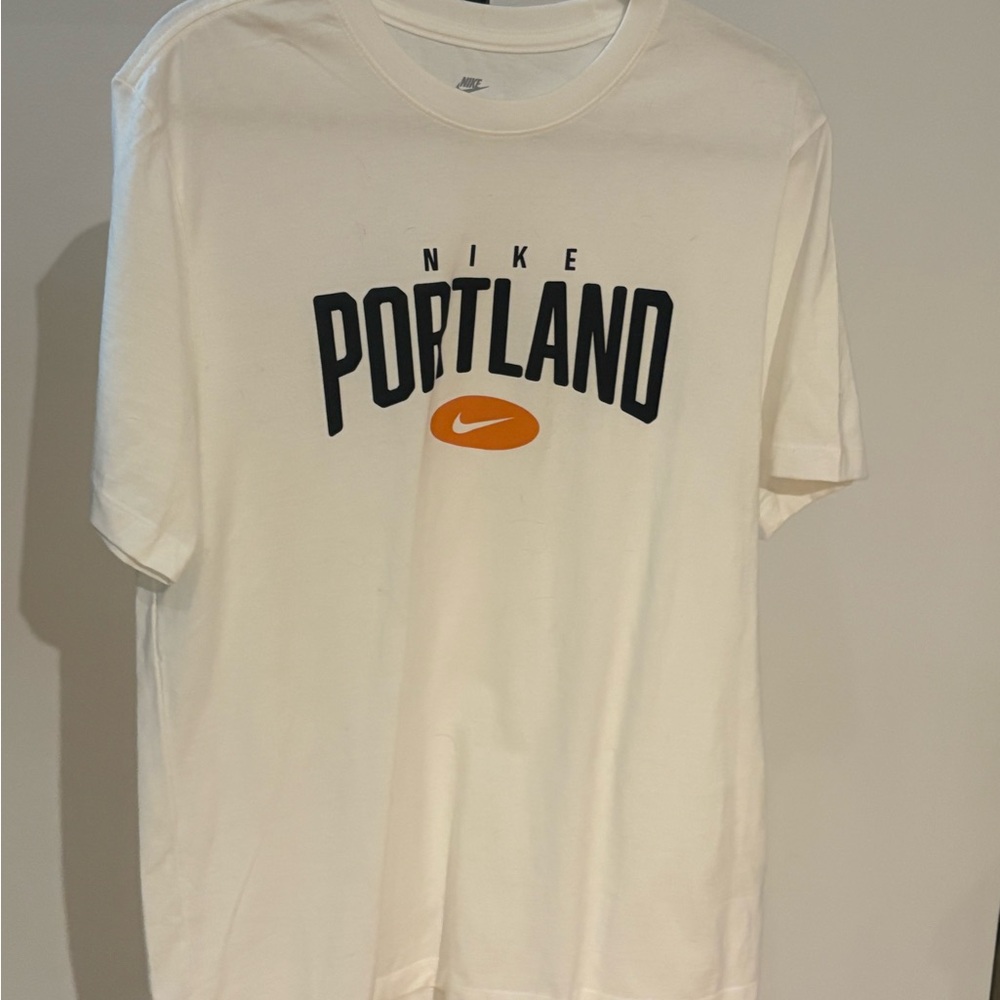 Nike Portland White Tee with Orange Accent